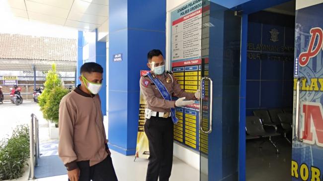 Satlantas Grobogan Jalankan Prokes pada tiap layanan Publik